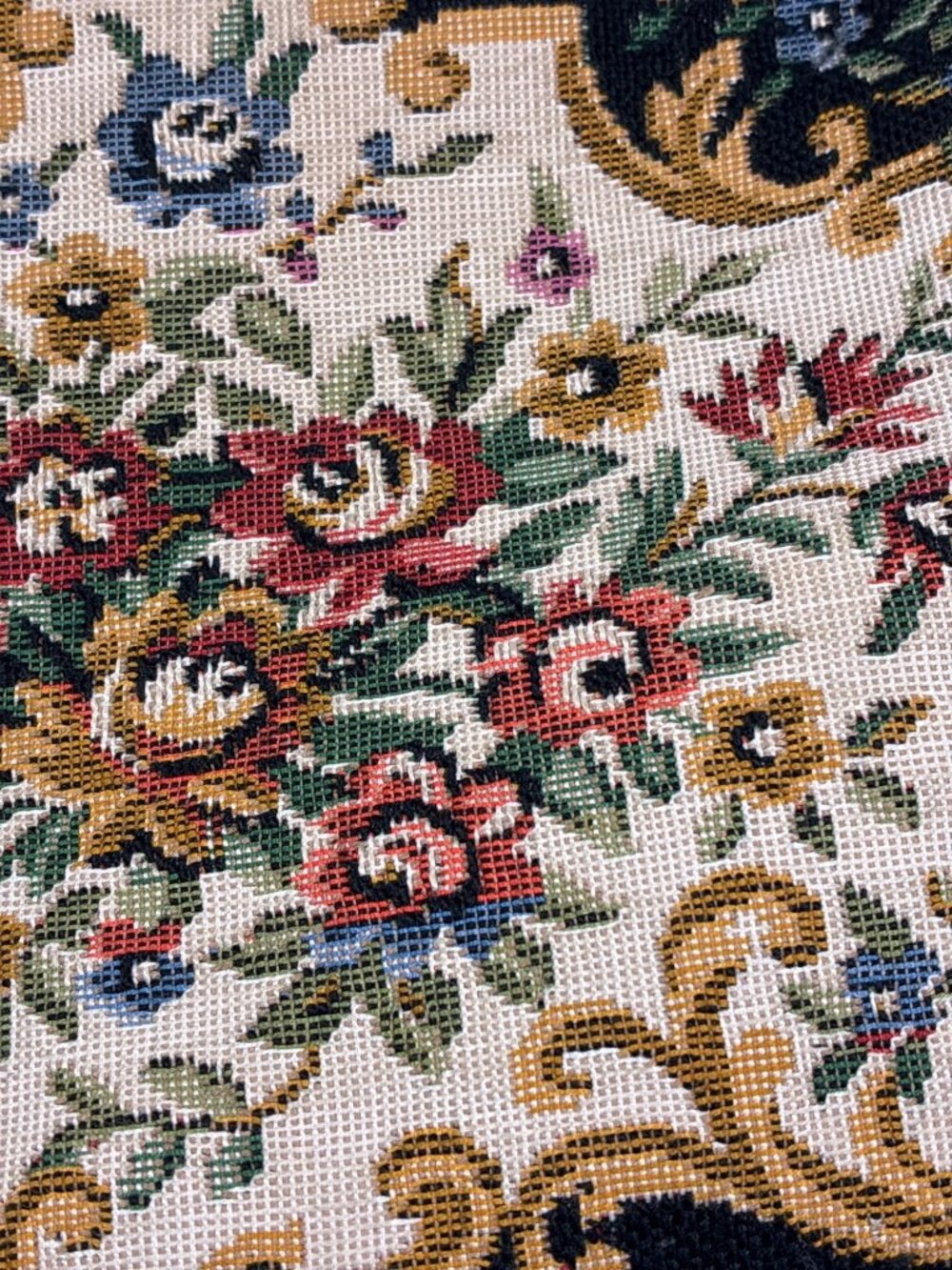 Vintage Floral Needlepoint Evening Bag Clutch Ornate Metal Frame - Picture 2 of 8